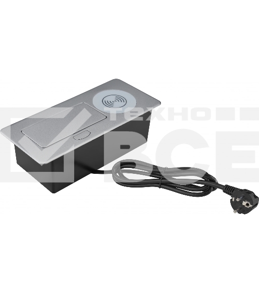 Розетка Cactus CS-SOCKET-USBA/C-WLESS для столешницы серебристый