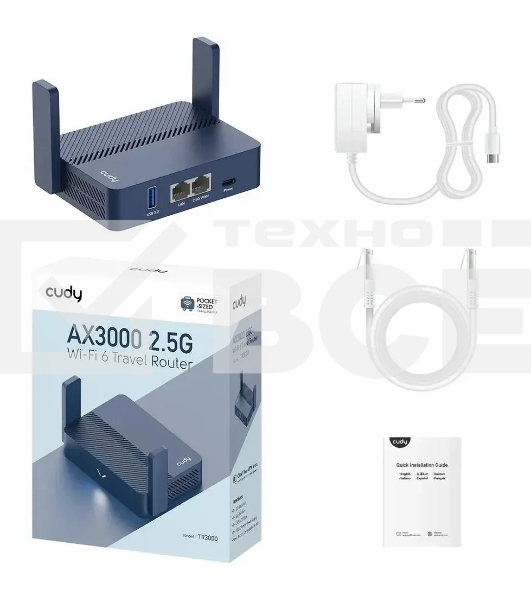 Маршрутизатор Cudy TR3000, AX3000, 2,5 Гбит/с (WAN) + 1 Гбит/с (LAN)1 USB3.0, MU-MIMO, Mesh (TR3000)