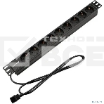 Блок распределения питания Rexant для 19' шкафов, горизонтальный, 9 розеток СЕЕ 7/4, 10A, без выкл, алюм корп, шнур 2м, вилка C14, фото9