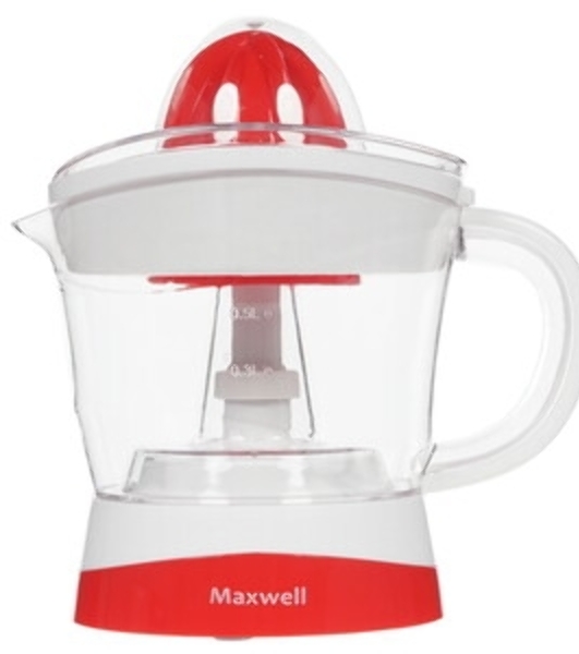 Соковыжималка Maxwell MW-1109(W) белый/красный, цитрусовая, 25 Вт, 700 мл, механическое