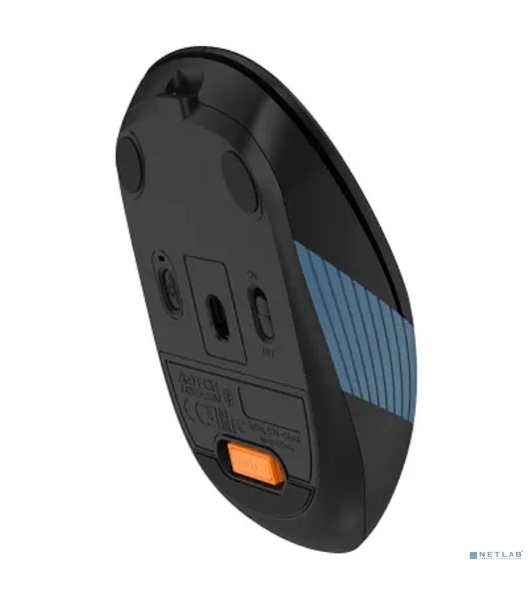 Мышь беспроводная A4Tech Fstyler FB10C черный/синий, 2000 dpi, радиоканал, Bluetooth, USB, кнопки - 4