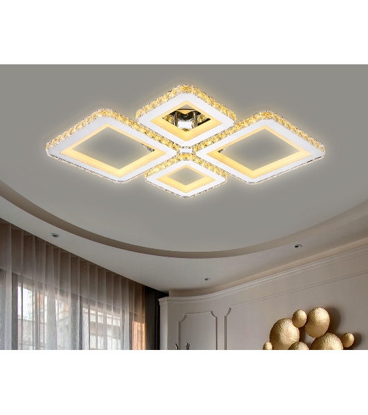 Потолочный светодиодный светильник Ambrella light FA1726/4 CH хром 3000K/4200K/6400K 108W 690*550*100 (ПДУ РАДИО 2.4G)