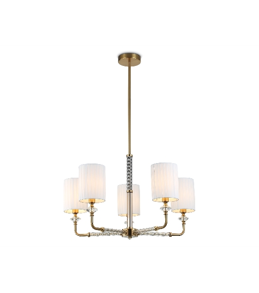 Люстра Ambrella light LH71500/5 BS/FR латунь/белый матовый E14*5 max 40W D680*640