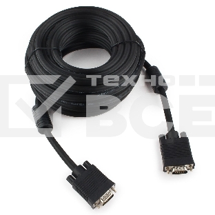 Кабель Gembird/Cablexpert CC-PPVGA-10M-B, Кабель VGA Premium , 15M/15M, 10м, черный, тройной экран, феррит.кольца