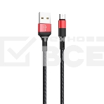 Кабель USB 2.0 hoco X26, AM/microBM, черно-красный, 1м, фото2
