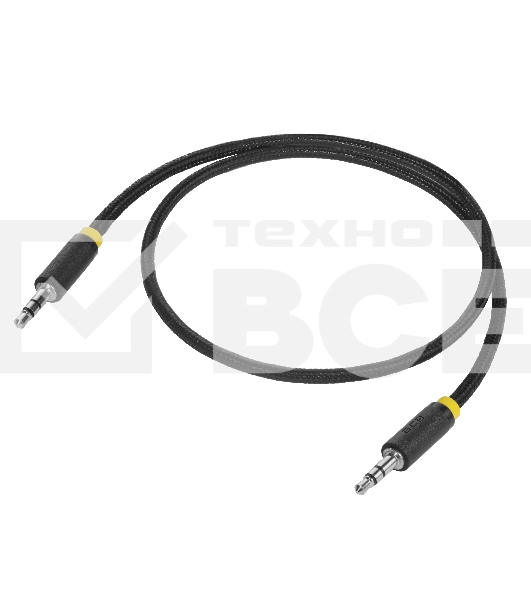 Кабель аудио Greenconnect0.5m jack 3,5mm/jack 3,5mm, нейлон, черный, желтая окантовка, ультрагибкий, 28 AWG, M/M, Premium, экран, стерео(GCR-AVC8114-0.5m)