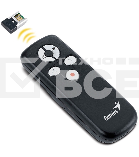 Презентер Genius Media Pointer 100 черный, радиоканал, USB, кнопки - 5