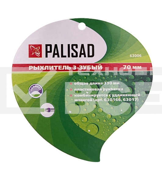 Рыхлитель 3-зубый, 70х330 мм, стальной, пластиковая рукоятка Palisad