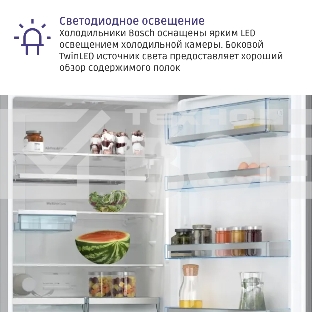 Холодильник Bosch KGN56LB31U черный двухкамерный 400/105л морозилка снизу