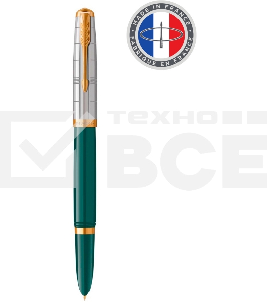 Ручка перьевая Parker 51 Premium (CW2169074) Forest Green GT F сталь нержавеющая подар.кор.