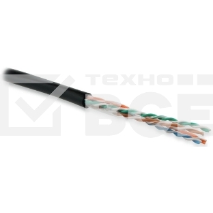 Кабель информационный Hyperline UUTP4R-C5E-S24-OUT-PE-BK-500 кат.5E UTP 4 пары 24AWG PE внешний 500м черный