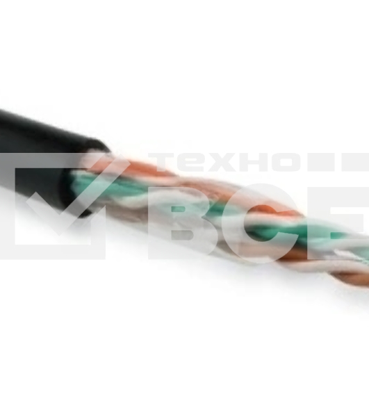 Кабель информационный Hyperline UUTP4R-C5E-S24-OUT-PE-BK-500 кат.5E UTP 4 пары 24AWG PE внешний 500м черный