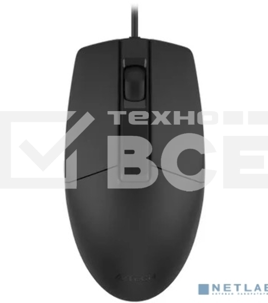 Мышь проводная A4Tech OP-335S черный, 1200 dpi, USB, кнопки - 3