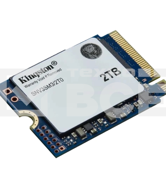 Накопитель SSD Kingston NV3, 2000Gb, M.2(22x30мм), NVMe, PCIe 4.0 x4, 3D TLC, R/W 6000/5000Mb/s, TbW 640, DWPD 0.2 (60 мес)