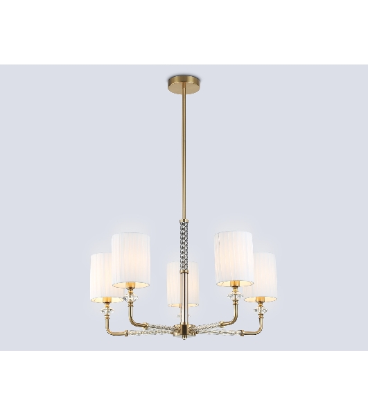 Люстра Ambrella light LH71500/5 BS/FR латунь/белый матовый E14*5 max 40W D680*640