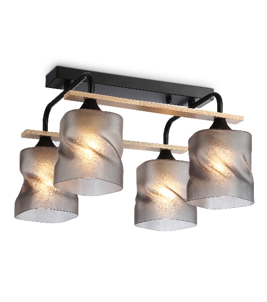 Светильник Ambrella light TR3033249/4 BK/WD черный/дерево E27/4 max 60W 340*340*245