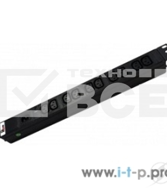 Аксессуар ЦМО Блок розеток Rem-10 без шнура с инд., 10 IEC 60320 C13, вход IEC 60320 C14, 10A, алюм., 19