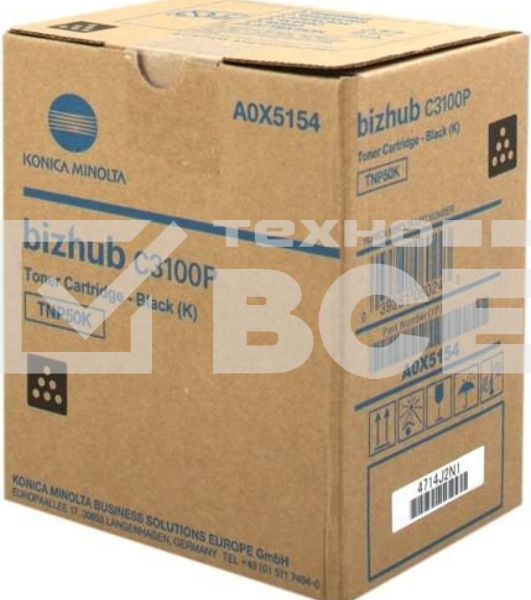 Картридж лазерный Konica-Minolta bizhub C3100P черный TNP-50K