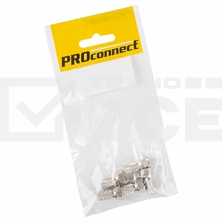 Разъем антенный на кабель Proconnect, штекер F для кабеля SAT (с резиновым уплотнителем), (5шт.) (пакет)