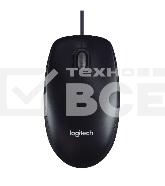 Мышь проводная Logitech M100/100R DARK/GREY (темно-серая/черная), 1000 dpi, USB, кнопки - 3