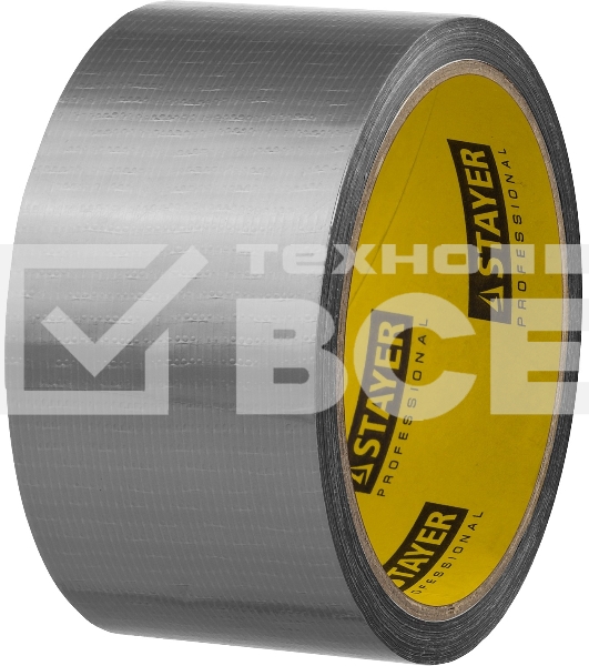 Армированная лента, STAYER 12080-50-10, универсальная, влагостойкая, 48мм х 10м, серебристая