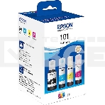 Чернила оригинальные Epson 101 / C13T03V64A мультипак, черный 127 мл., голубой, пурпурный, желтый - 210 мл. для Epson, фото5