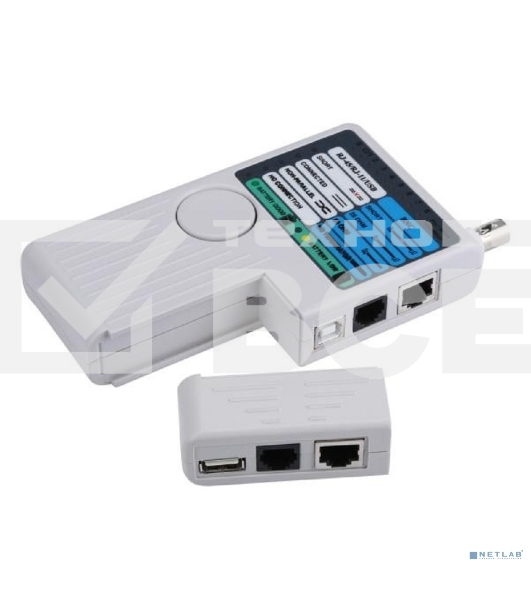 Тестер для витой пары ITK 4в1 RJ45/RJ11/BNC/USB с элем. пит.