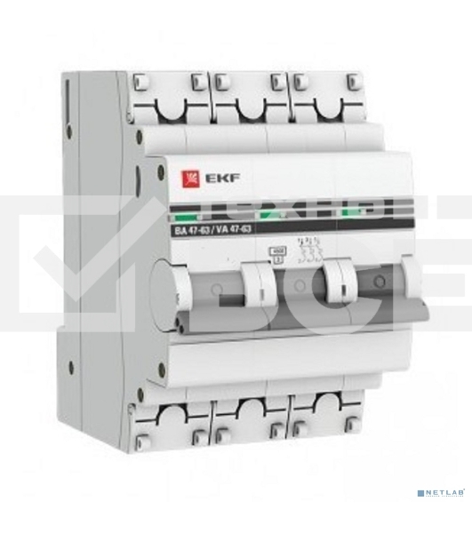 Автоматический выключатель EKF mcb4763-3-16C-pro 3P 16А (C) 4,5kA ВА 47-63 EKF PROxima