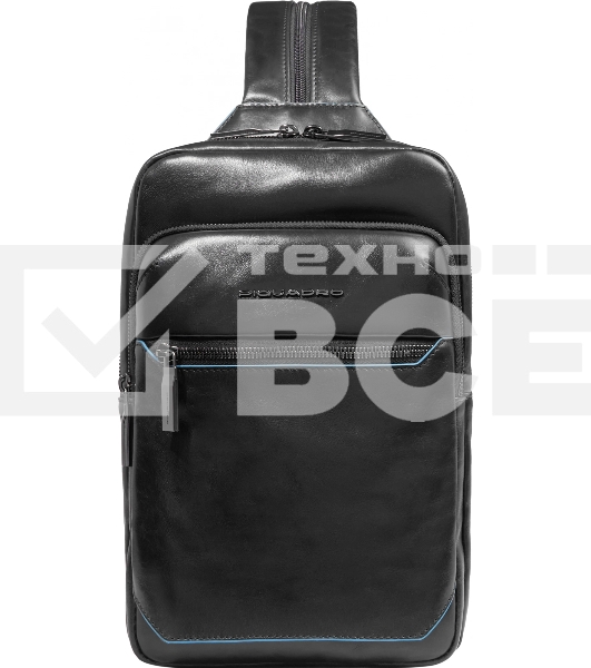 Рюкзак слинг мужской Piquadro Blue Square CA6589B2/N, кожа, черный
