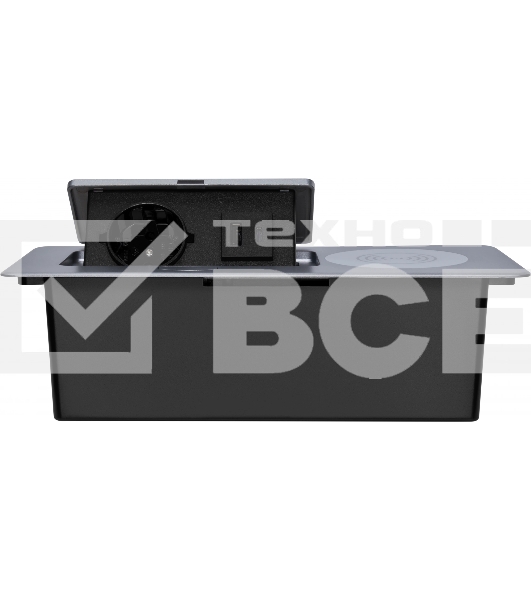 Розетка Cactus CS-SOCKET-USBA/C-WLESS для столешницы серебристый