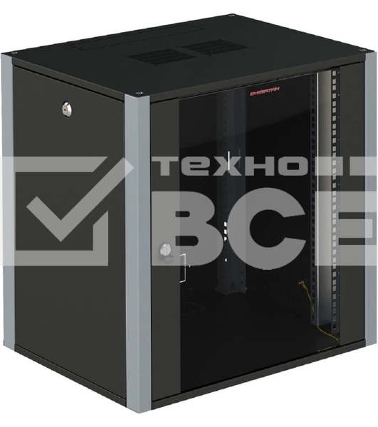Шкаф коммутационный Sysmatrix (WP 6312.910) настенный 12U 600x350мм пер.дв.стекл 2 бок.пан. 60кг черный 20кг IP20