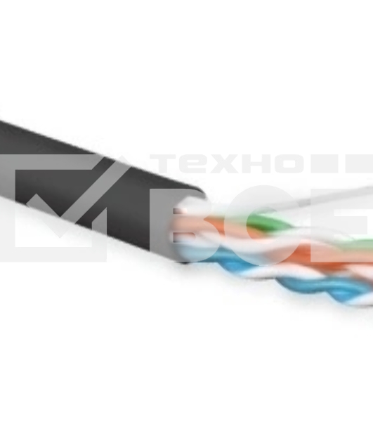 Кабель информационный Hyperline UUTP4R-C5E-S24-OUT-LSZH-BK-500 кат.5E UTP 4 пары 24AWG LSZH внешний 500м черный