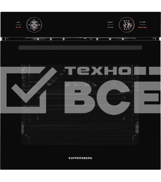 Встраиваемый духовой шкаф Kuppersberg HT 612 Black ШхВхГ: 59.5х59.6х56.5 см, 72 л, А+, гидролизная очистка, черный цвет