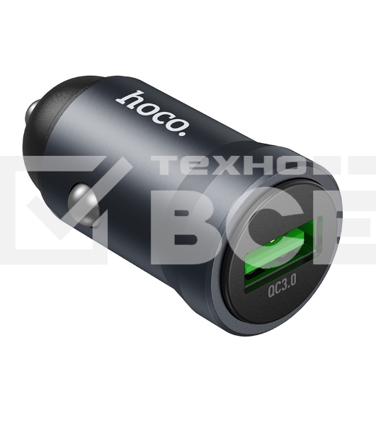 Автомобильное зарядное устройство Hoco, 18Вт, USB, Z62, металлический серый, коробка