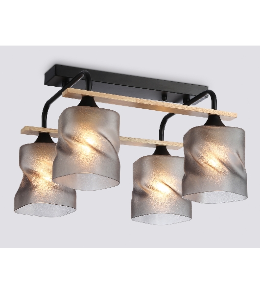 Светильник Ambrella light TR3033249/4 BK/WD черный/дерево E27/4 max 60W 340*340*245