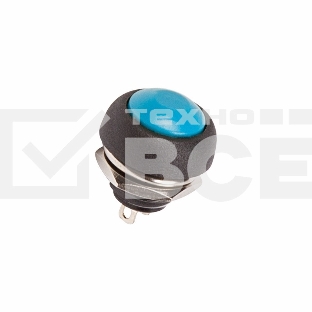 Выключатель-кнопка  250V 1А (2с) OFF-(ON)  Б/Фикс  синяя  Micro  Rexant