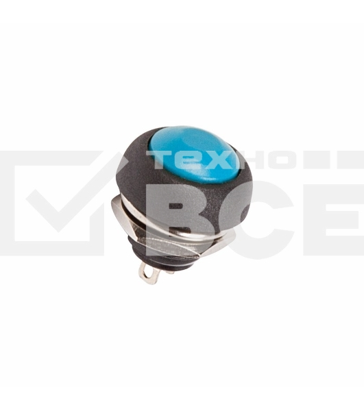 Выключатель-кнопка  250V 1А (2с) OFF-(ON)  Б/Фикс  синяя  Micro  Rexant