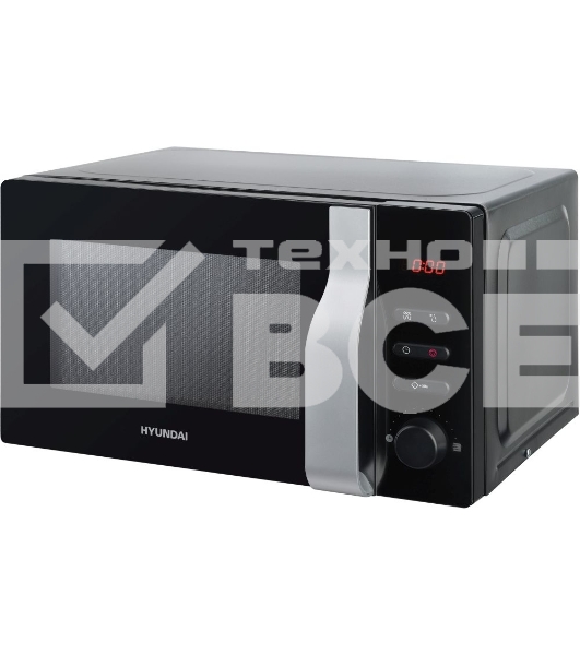 Микроволновая печь Hyundai HYM-M2061 черный, 20 л, 700 Вт, переключатели - поворотный механизм/кнопки