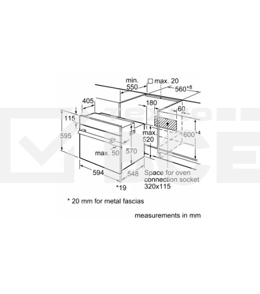 Встраиваеммый духовой шкаф Siemens HA010FBR1M IQ100  548x595x595мм  8 режимов готовки Каталитическая парциальная, гидролитическая очистка 3,3КВт Нерж.