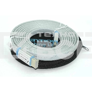 Кабель Vention HDMI (H450) 3m серый плоский в оплетке в круглом кейсе
