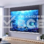 Экран для проектора S'OK SCPSMC-186X105ED45GF для встраивания в потолок моторизованный 84'' с боковым натяжением, полотно Grey Fiberglass, экстрадроп 45см, фото2