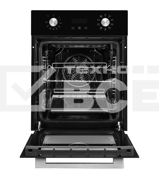 Духовой шкаф электрический Monsher MOE 4592 Acier ширина 45 см, High-Tech, 50 л, гидролизная очистка, 9 режимов, черный/нерж. сталь