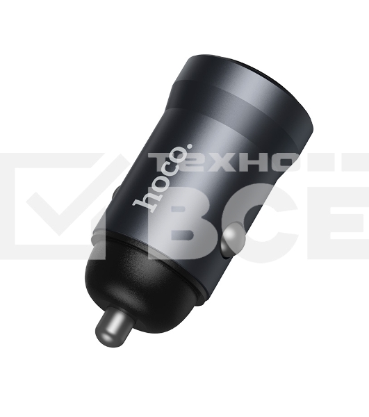 Автомобильное зарядное устройство Hoco, 18Вт, USB, Z62, металлический серый, коробка