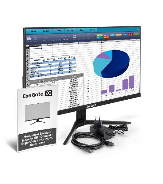 Монитор с аудио 27' 100 Гц ExeGate SuperView EH2700CA (IPS LED Grade A+, FHD, 1920x1080@100Гц, 16:9, 250cd/m2, 1300:1, 178°/178°, 3-5ms, Speakers, D-Sub, HDMI, DisplayPort, audio-out, Flicker-free, FreeSync, Low Blue Light, кабель HDMI 1.5м, VESA, регулировка наклона (tilt), черный)
