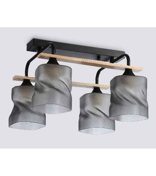 Светильник Ambrella light TR3033249/4 BK/WD черный/дерево E27/4 max 60W 340*340*245