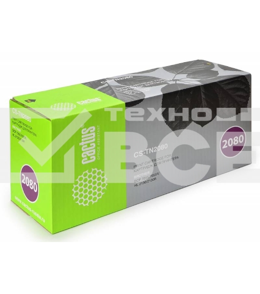 Картридж лазерный Cactus CS-TN2080 черный (700 стр.) для Brother HL-2130R/DCP-7055R