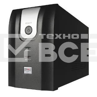 Источник бесперебойного питания Crown CMU-1000X (1000VA/600w; Off-Line; 2 х Euro с резервным питанием и фильтрацией; 12V7AH х 2; Металл)