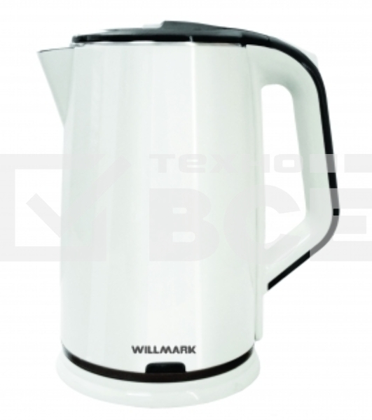 Чайник электрический Willmark WEK-2012PS белый/черный, 2.0 л, 2000 Вт