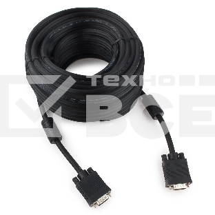 Кабель Gembird/Cablexpert CC-PPVGA-20M-B, Кабель VGA Premium , 15M/15M, 20м, черный, тройной экран,феррит.кольца