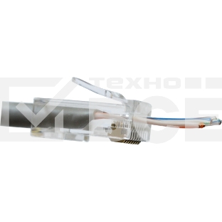 Коннектор RJ45 тип EZ, 8P8C, UTP, Cat.5e, универсальный, со вставкой, покрытие 50 микрон,100 шт.